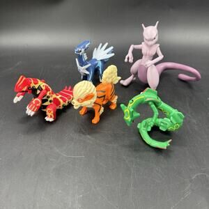 Lot Of 5 Articulating Pokémon Action Figures Mewtwo Rayquaza Tomy BK MC & More